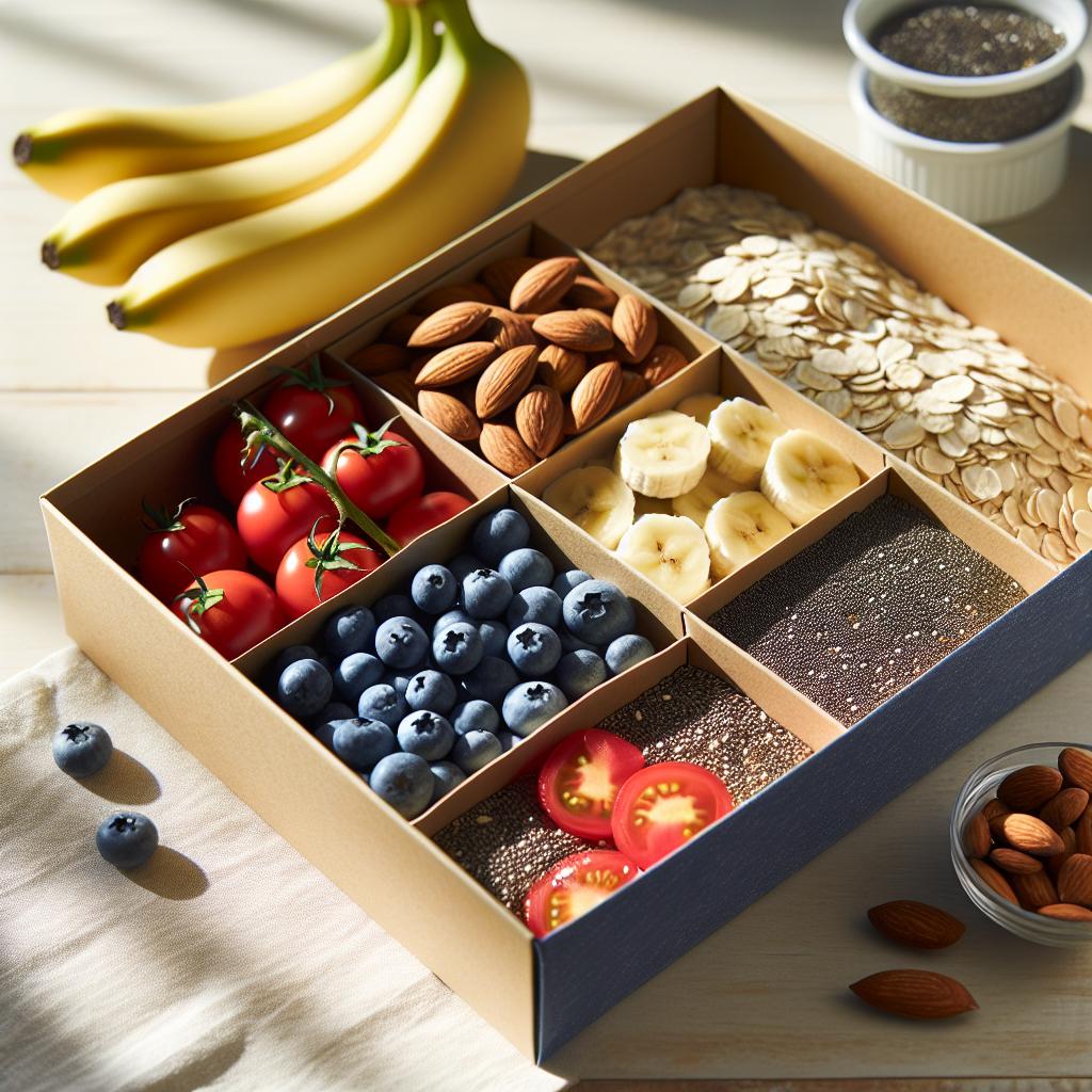 Suroviny potřebné pro fitness snídaně do krabičky