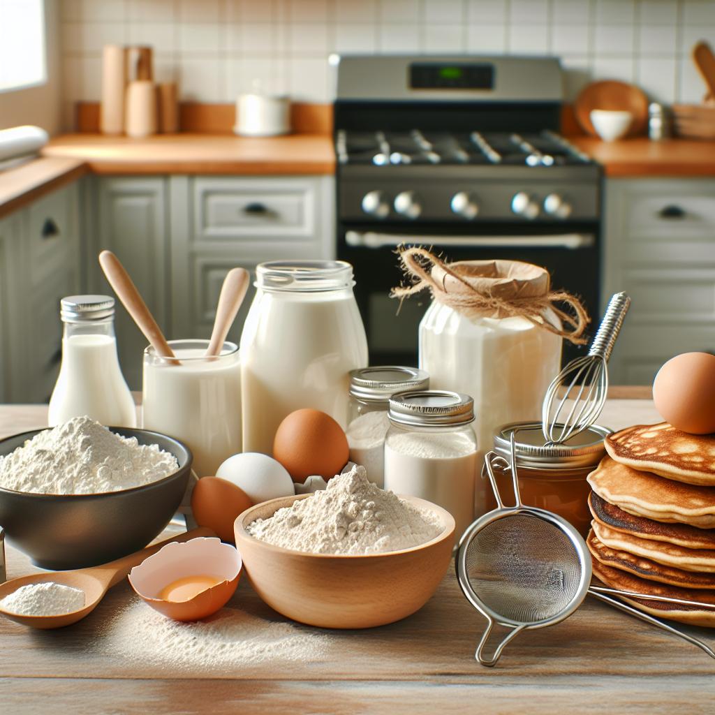 Ingredience potřebné pro zdravé jogurtové lívance