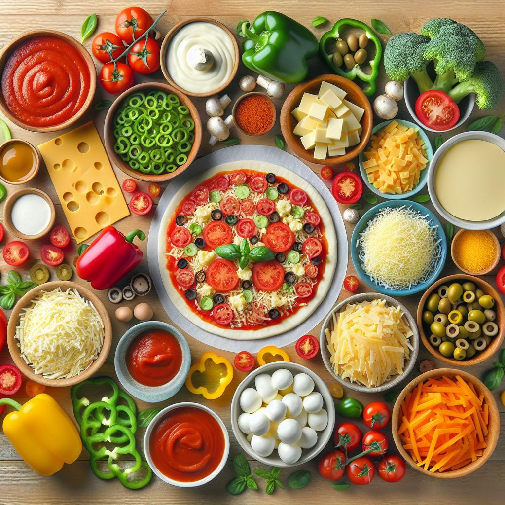 Ingredience potřebné na nepečenou pizzu, ‍která chutná lépe než ‌originál