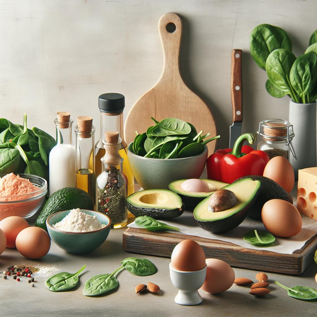 Ingredience potřebné pro Keto vegetariánskou snídani: Chutná bez masa a zasytí