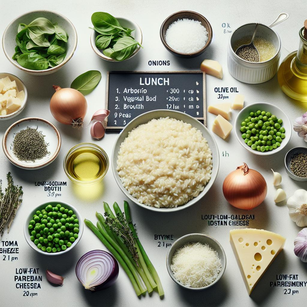 Dietní oběd: Krémové rizoto bez výčitek - jen 300 kalorií! 2 Ingredience potřebné pro dietní oběd Krémové rizoto bez výčitek - jen 300 kalorií