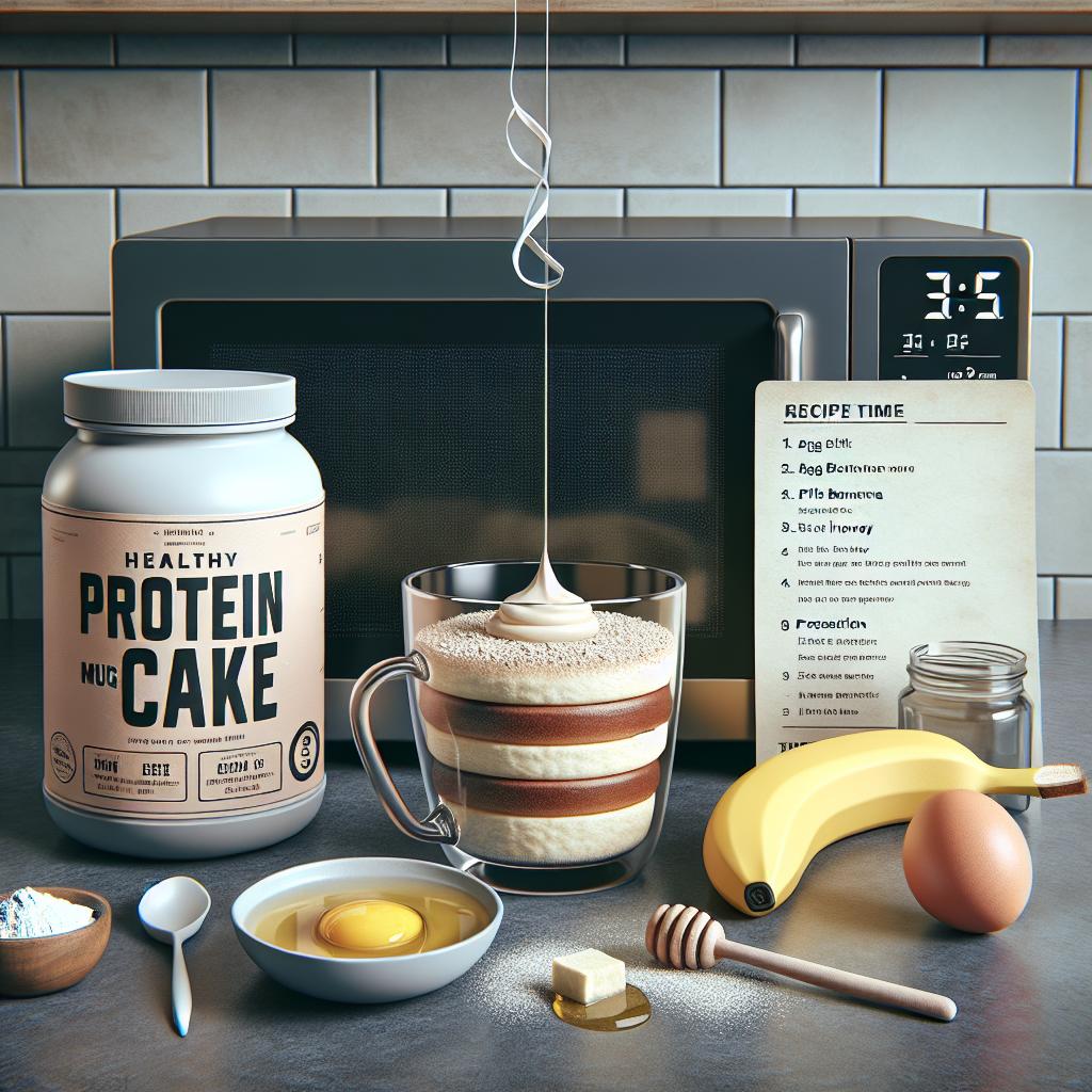 Suroviny potřebné pro zdravý mugcake: Expresní proteinový mugcake za 3 minuty