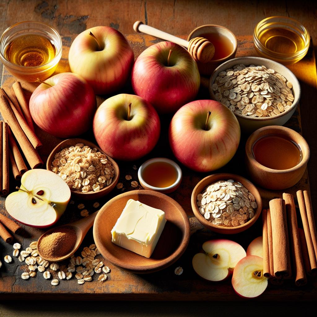 Ingredience potřebné pro jablečné chipsy jako zdravou odpolední svačinu