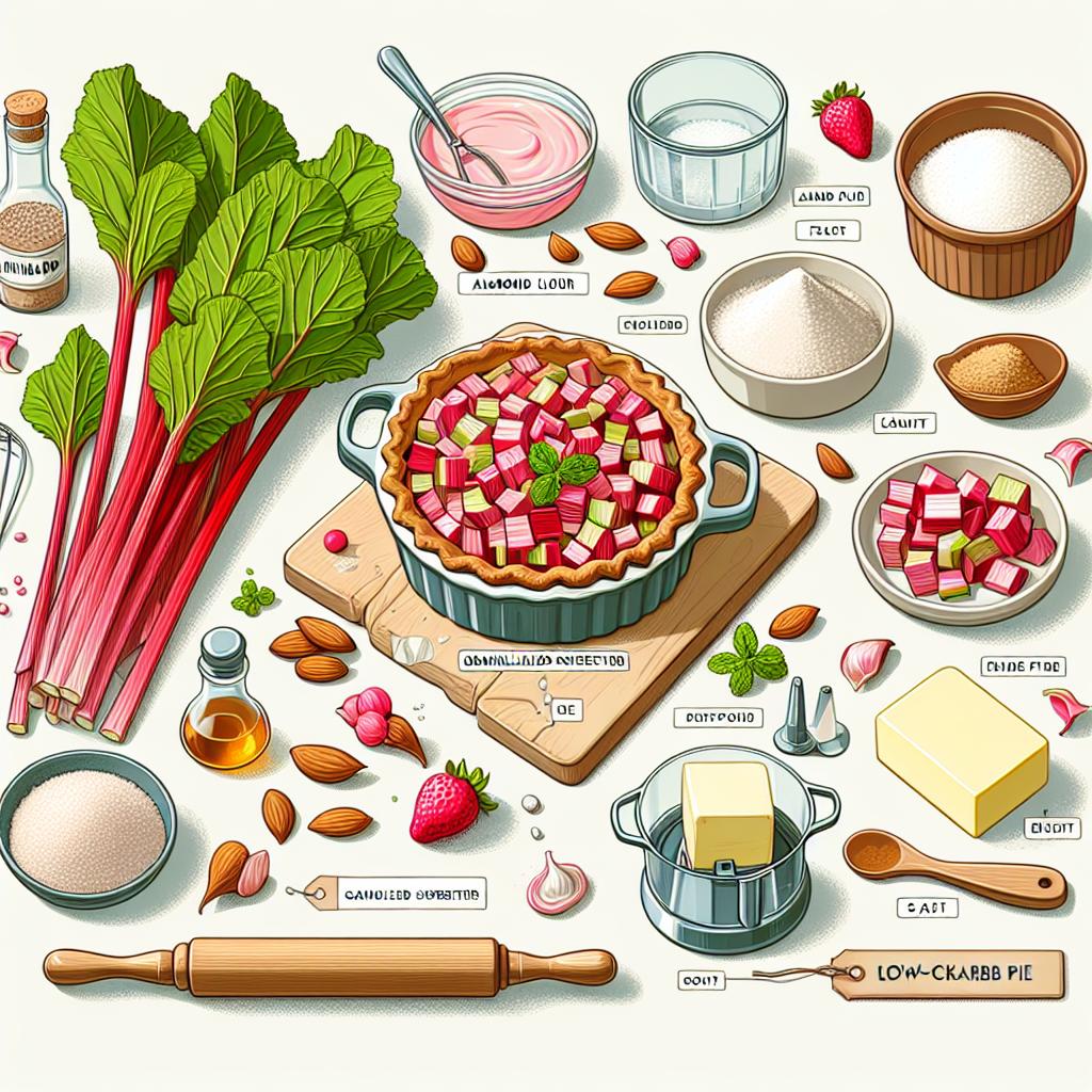 Ingredience potřebné pro nízkosacharidový rebarborový koláč: Jarní pochoutka bez výčitek