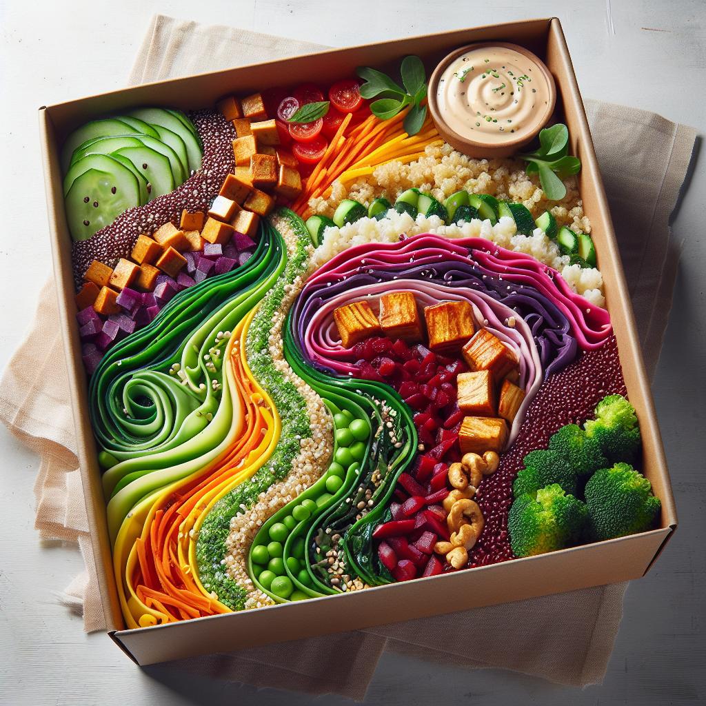 Ingredience potřebné pro zdravé svačinové boxy: pestrobarevný Buddha bowl do krabičky